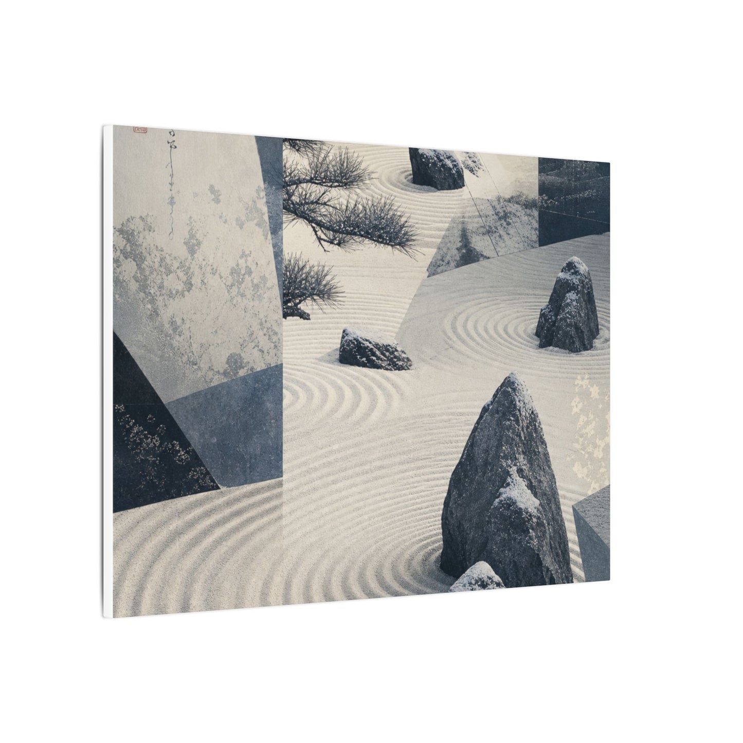 Seijaku Rock Garden Canvas Art - Zen Ukiyo E Inspired