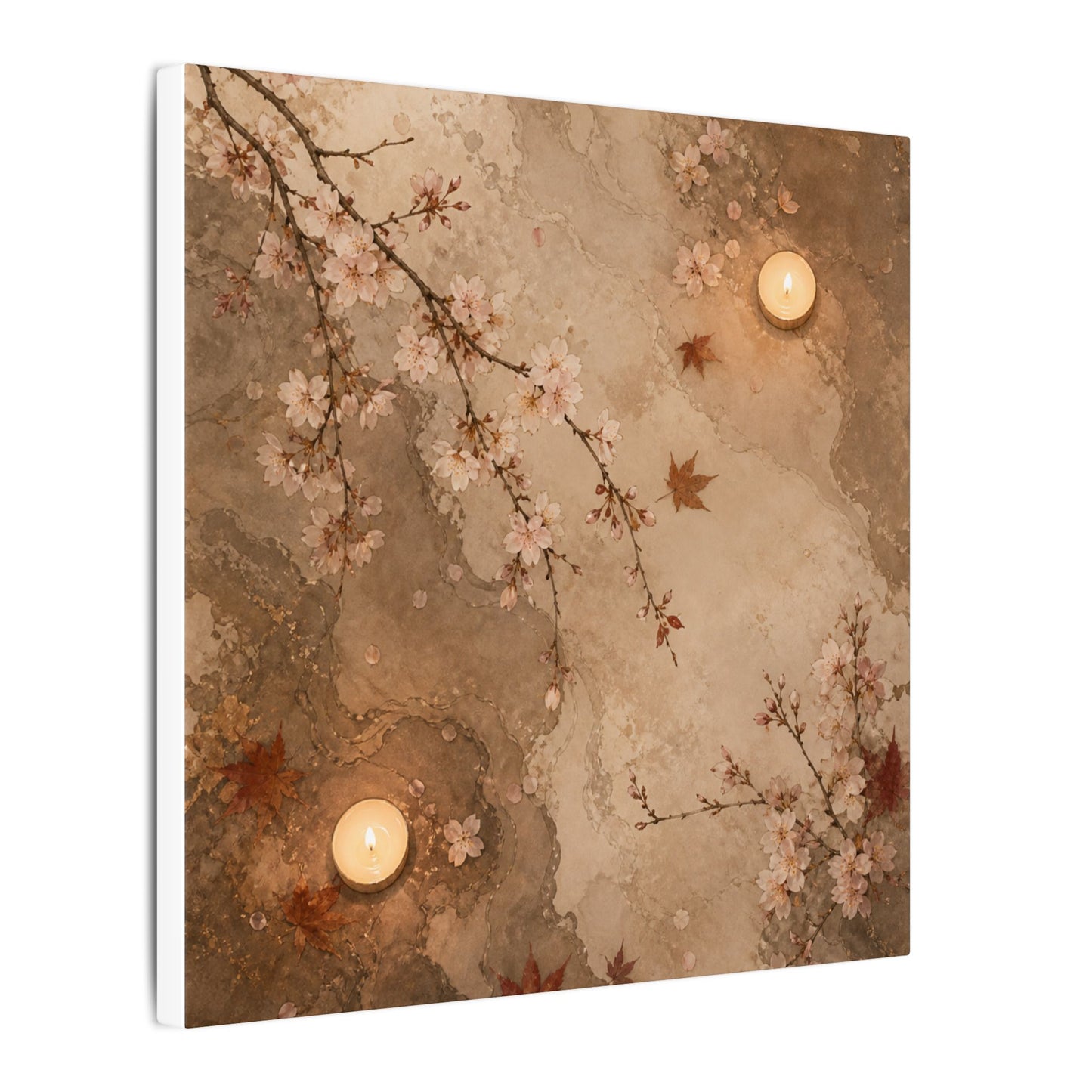 Cherry Blossom Canvas Art | Autumn Japandi Japanese Pattern Art