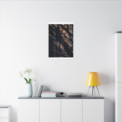 Dark Japandi Shadow Play in Golden Hour | Shadow Zen Canvas Art