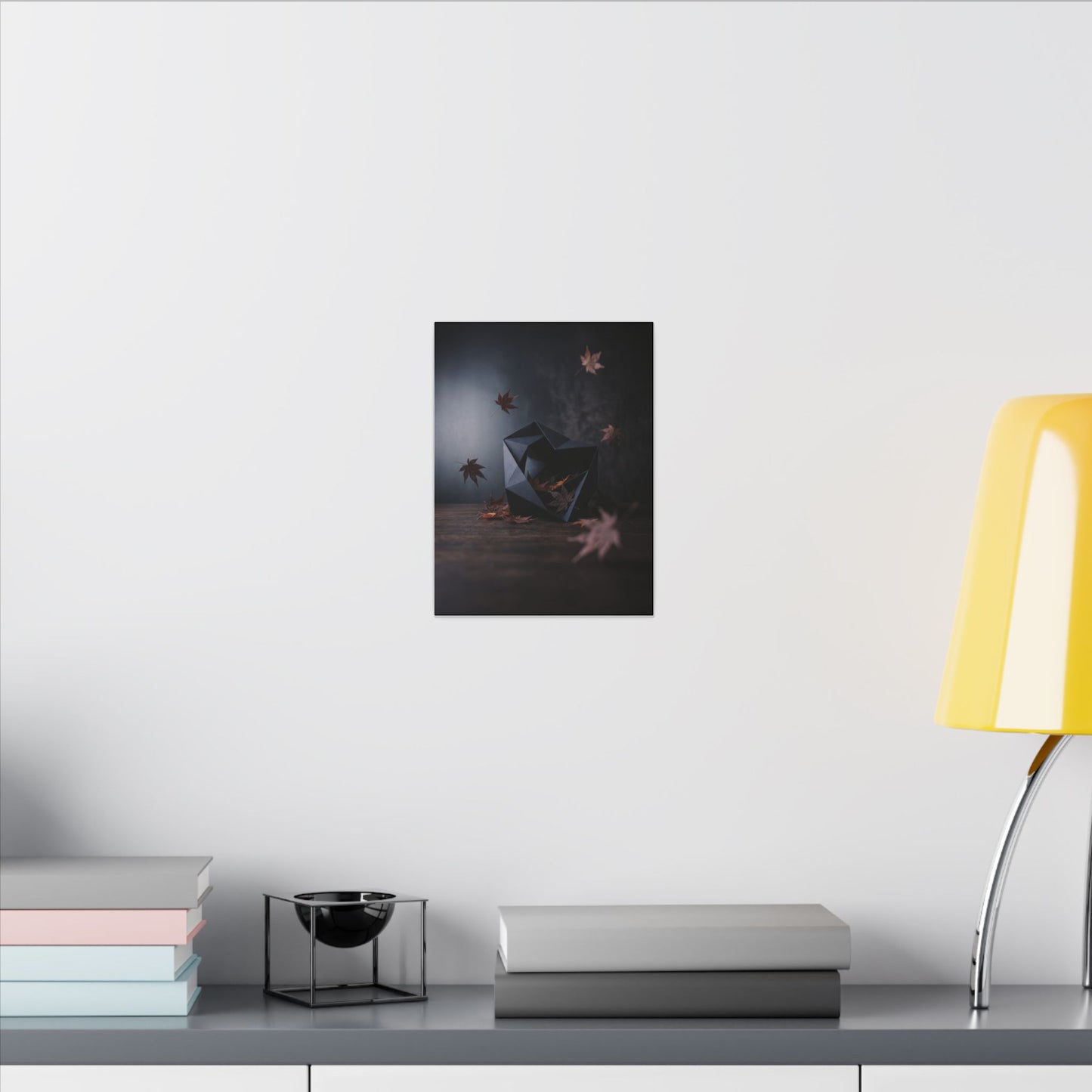 Dark Japandi Paper Fold in Dawn | Shadow Zen Canvas Art