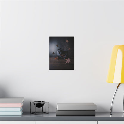 Dark Japandi Paper Fold in Dawn | Shadow Zen Canvas Art