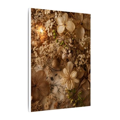 Spring Dried Flowers Japanese Pattern Canvas Art | Earthy Decor