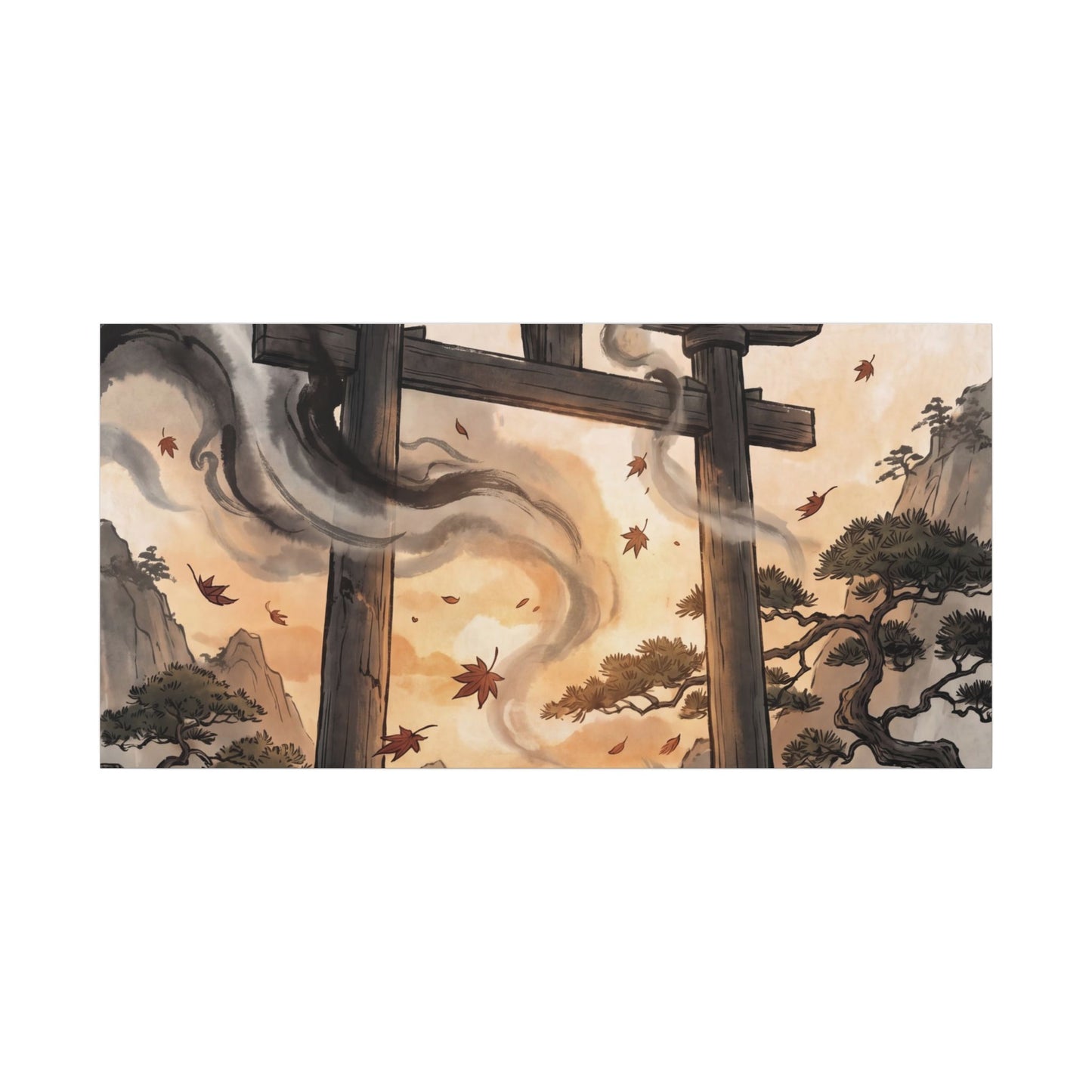 Torii Gate Ukiyo E Inspired Canvas Art | Serene Zen Art
