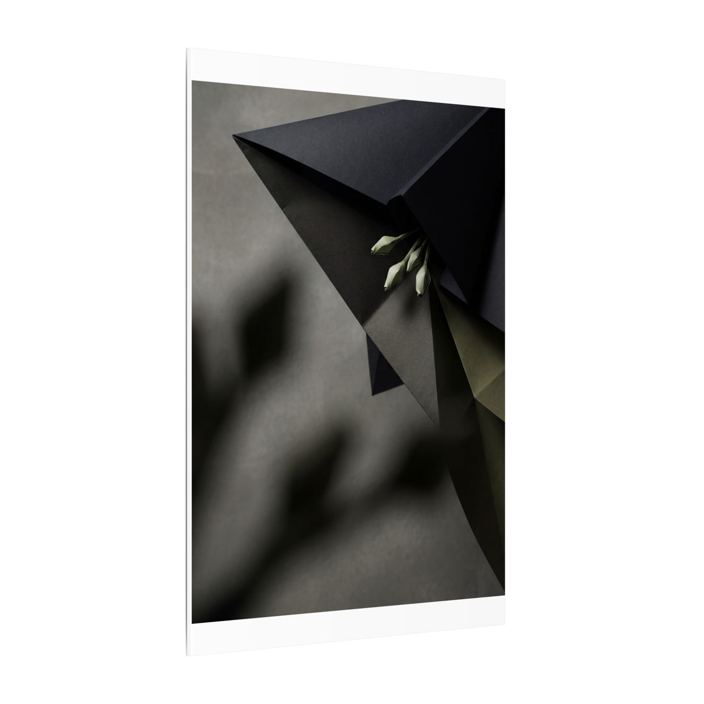 Paper Fold Moody Minimal Canvas Art | Luxurious Dark Japandi Art