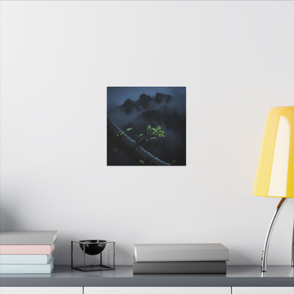 Moonlight Mountain Mist Canvas Art - Dark Japandi Kanso
