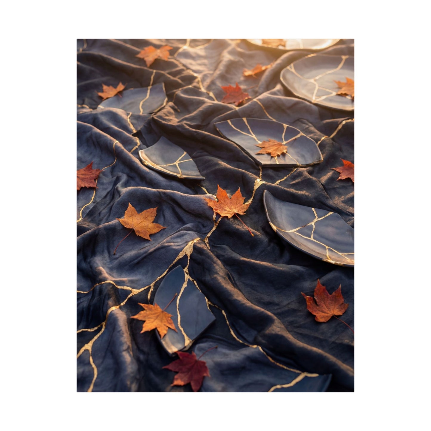 Silk Drape Gold Repair Wall Art Print | Artful Kintsugi Art