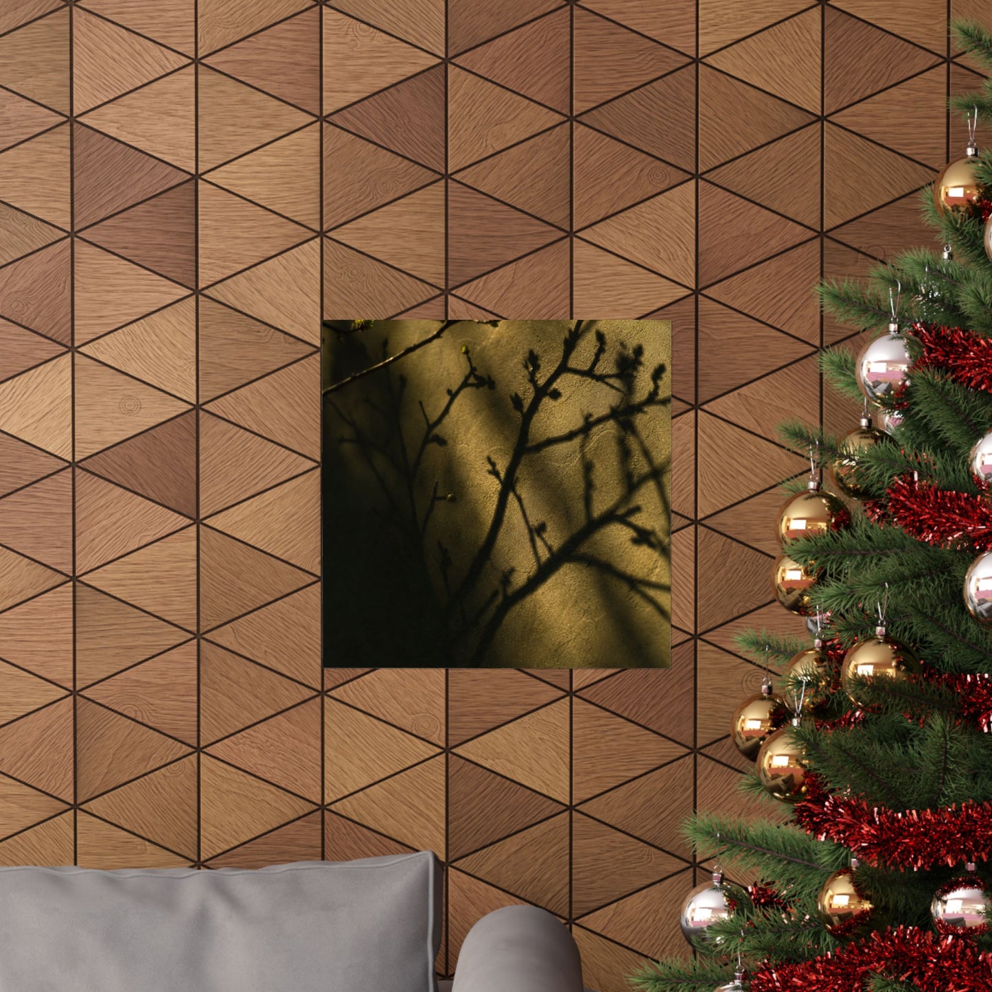 Golden Hour Shadow Play Wall Art Print - Dark Japandi Seijaku