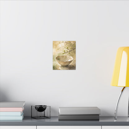 Warm Ceramic Bowl Canvas Art - Watercolor Japandi