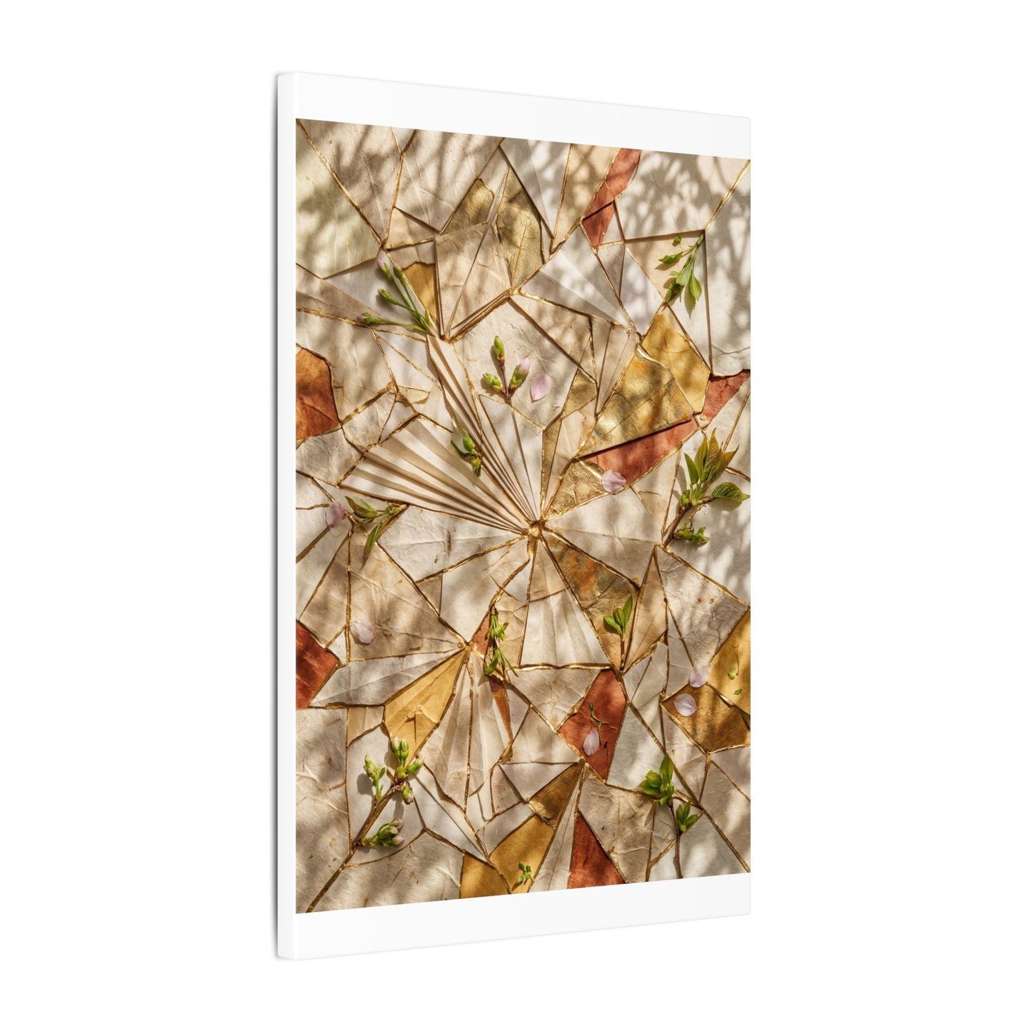 Resilient Paper Fold Canvas Art - Gold Repair Kintsugi