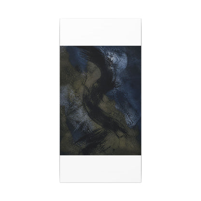Shibui Ink Brushstroke Canvas Art - Dark Japandi Dark Texture