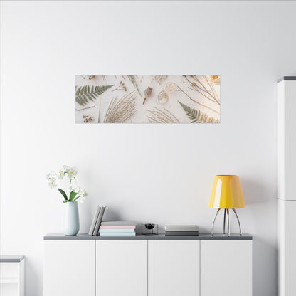 Elegant Dried Flowers Canvas Art - Japanese Pattern Japandi