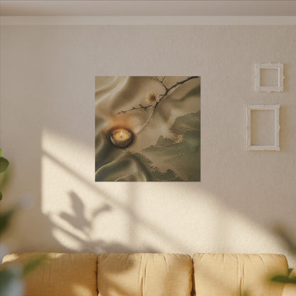 Silk Drape Japanese Pattern Canvas Art | Warm Japandi Art