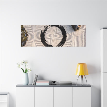 Rock Garden Canvas Art | Winter Zen Enso Art