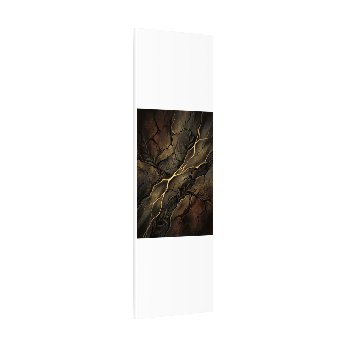 Cracked Earth Charcoal Ink Canvas Art | Bold Dark Japandi Art