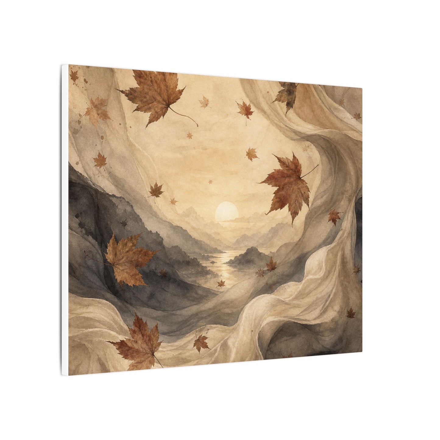 Autumn Silk Drape Watercolor Canvas Art | Earthy Decor