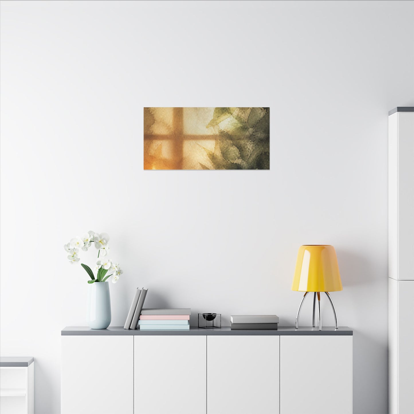 Cozy Shoji Screen Canvas Art - Watercolor Japandi