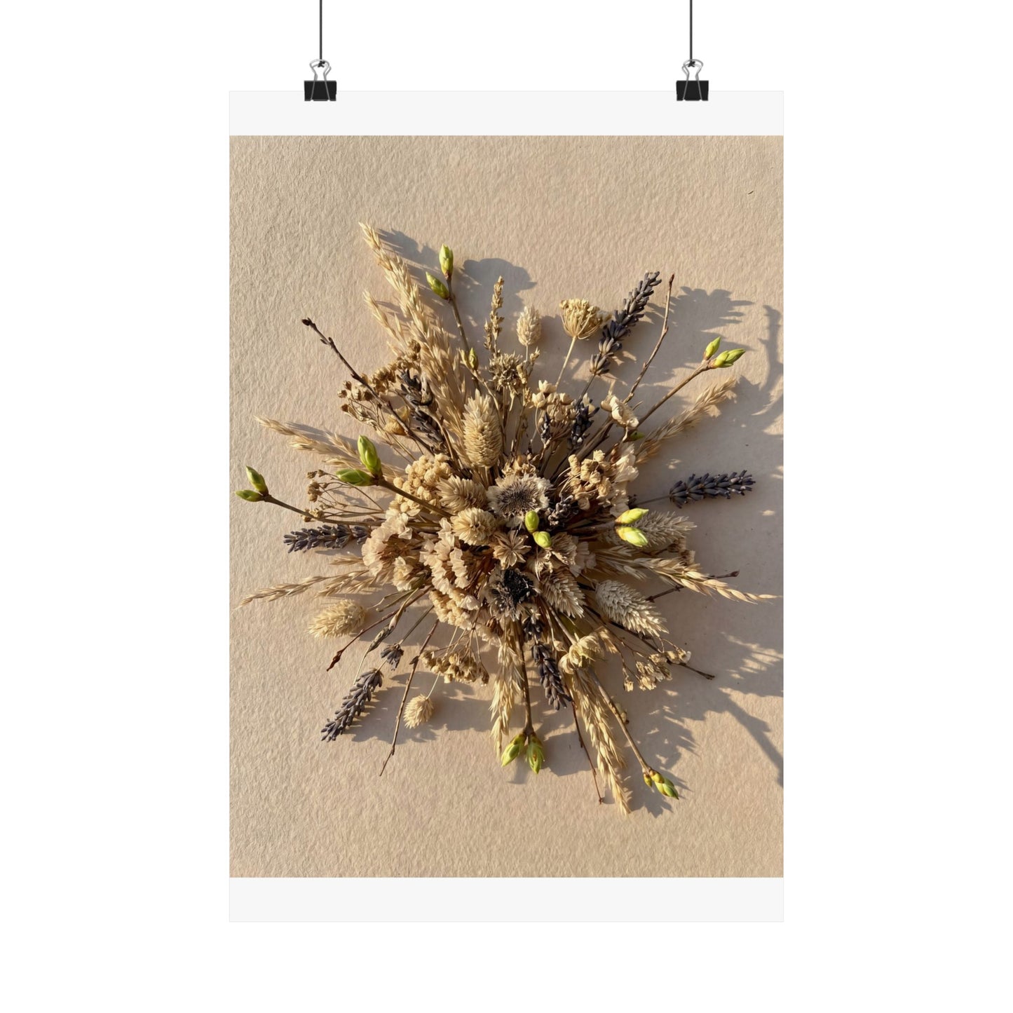 Dried Flowers Spring Wall Art Print | Japandi Neutral Design