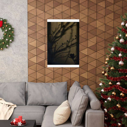 Spring Shadow Play Charcoal Ink Wall Art Print | Moody Decor