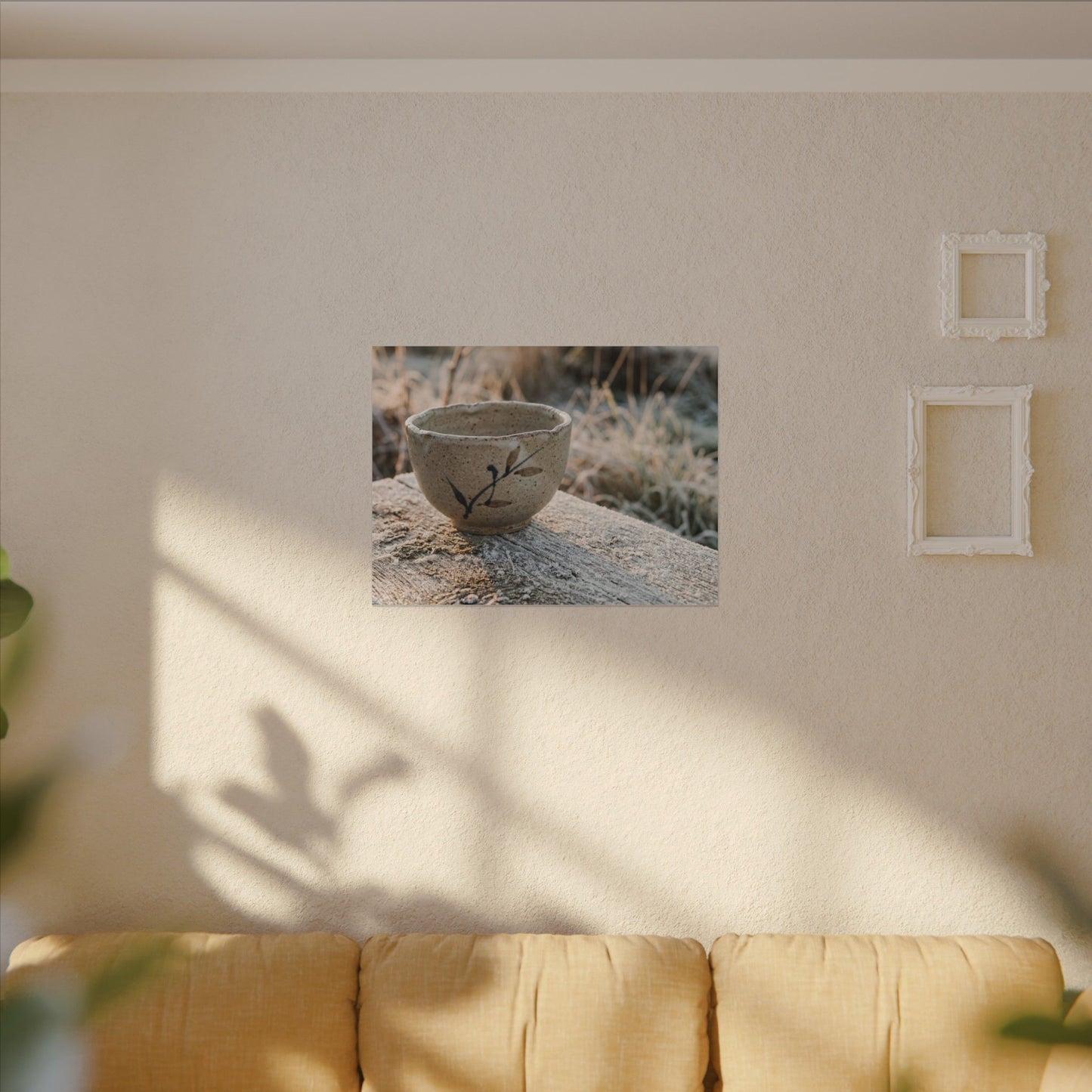Golden Hour Ceramic Bowl Canvas Art - Japandi Ma
