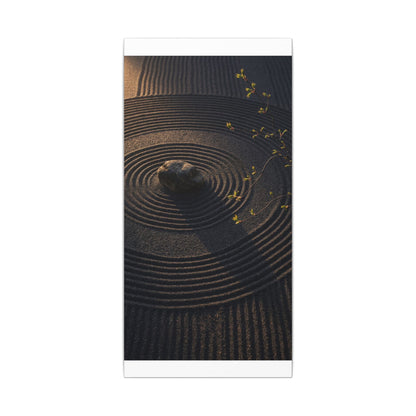 Rock Garden Shadow Zen Canvas Art | Bold Dark Japandi Art