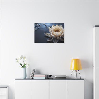 Beautiful Lotus Flower Canvas Art - Gold Vein Kintsugi