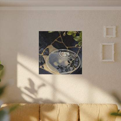 Water Ripple Spring Canvas Art | Kintsugi Beautiful Design