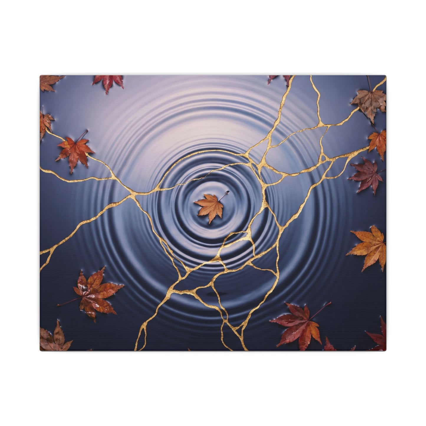 Kintsugi Water Ripple in Dawn | Gold Vein Canvas Art