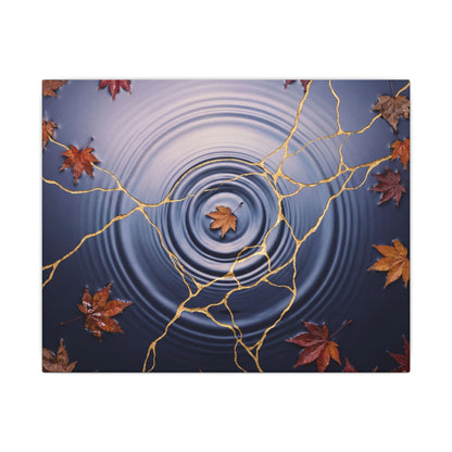 Kintsugi Water Ripple in Dawn | Gold Vein Canvas Art