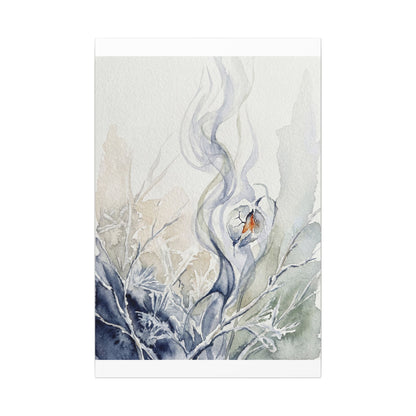 Earthy Incense Smoke Canvas Art - Watercolor Japandi