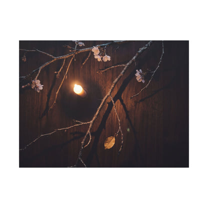 Datsuzoku Cherry Blossom Canvas Art - Dark Japandi Moody Minimal