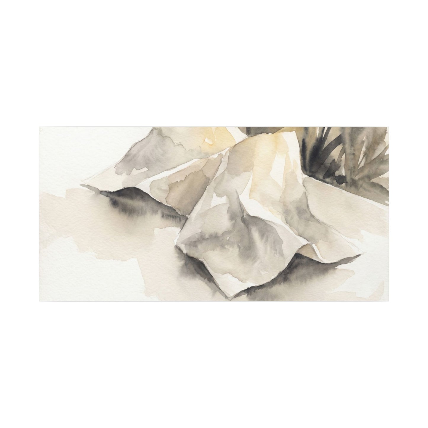 Paper Fold Watercolor Canvas Art | Warm Japandi Art