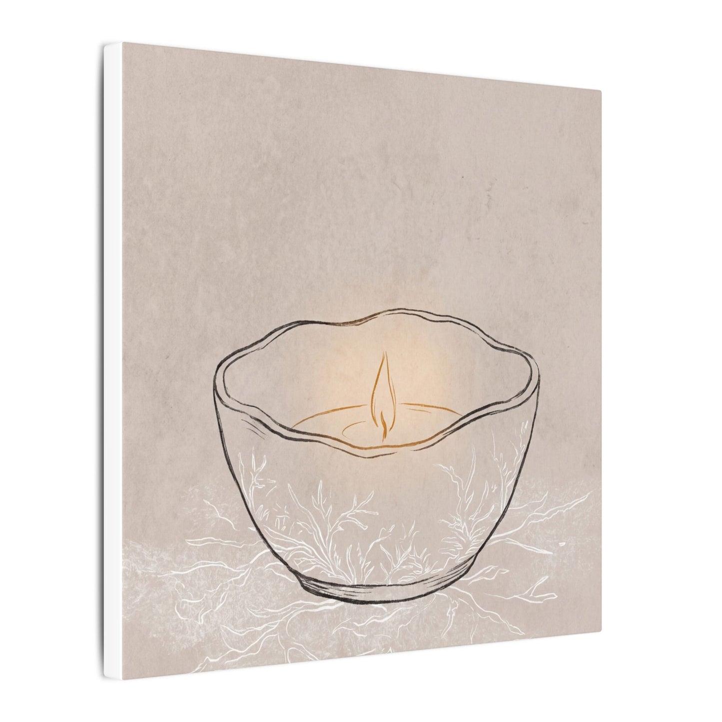 Ceramic Bowl Minimal Line Canvas Art | Neutral Japandi Art