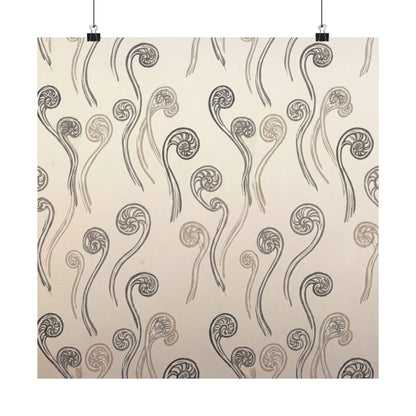 Fern Unfurling Wall Art Print | Summer Japandi Japanese Pattern Art