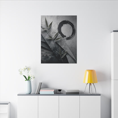 Winter Paper Fold Enso Canvas Art | Serene Decor