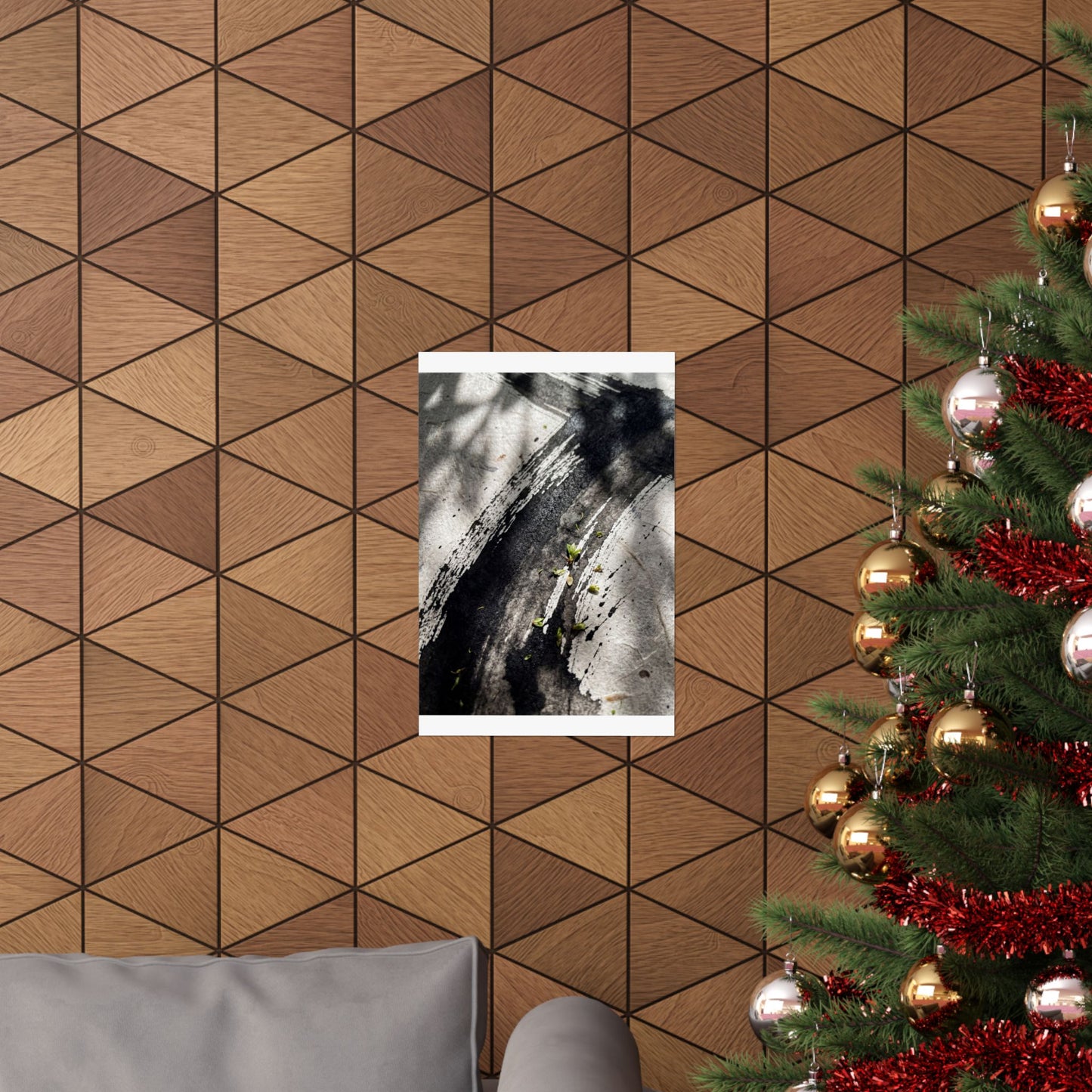 Shibui Ink Brushstroke Wall Art Print - Dark Japandi Moody Minimal