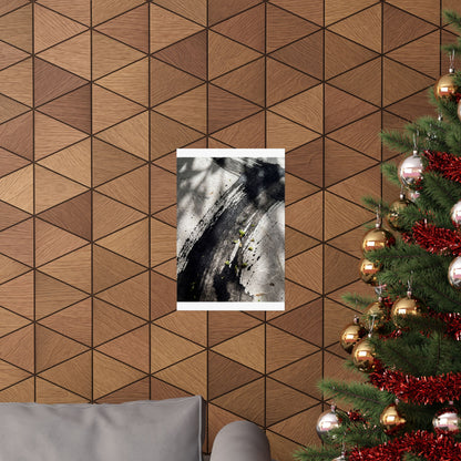 Shibui Ink Brushstroke Wall Art Print - Dark Japandi Moody Minimal