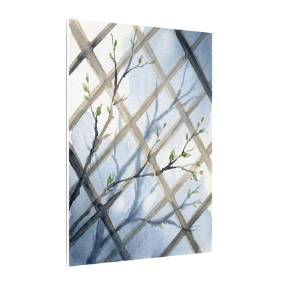 Shoji Screen Canvas Art | Spring Japandi Watercolor Art