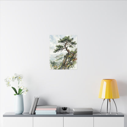 Pine Tree Spring Canvas Art | Japandi Neutral Design