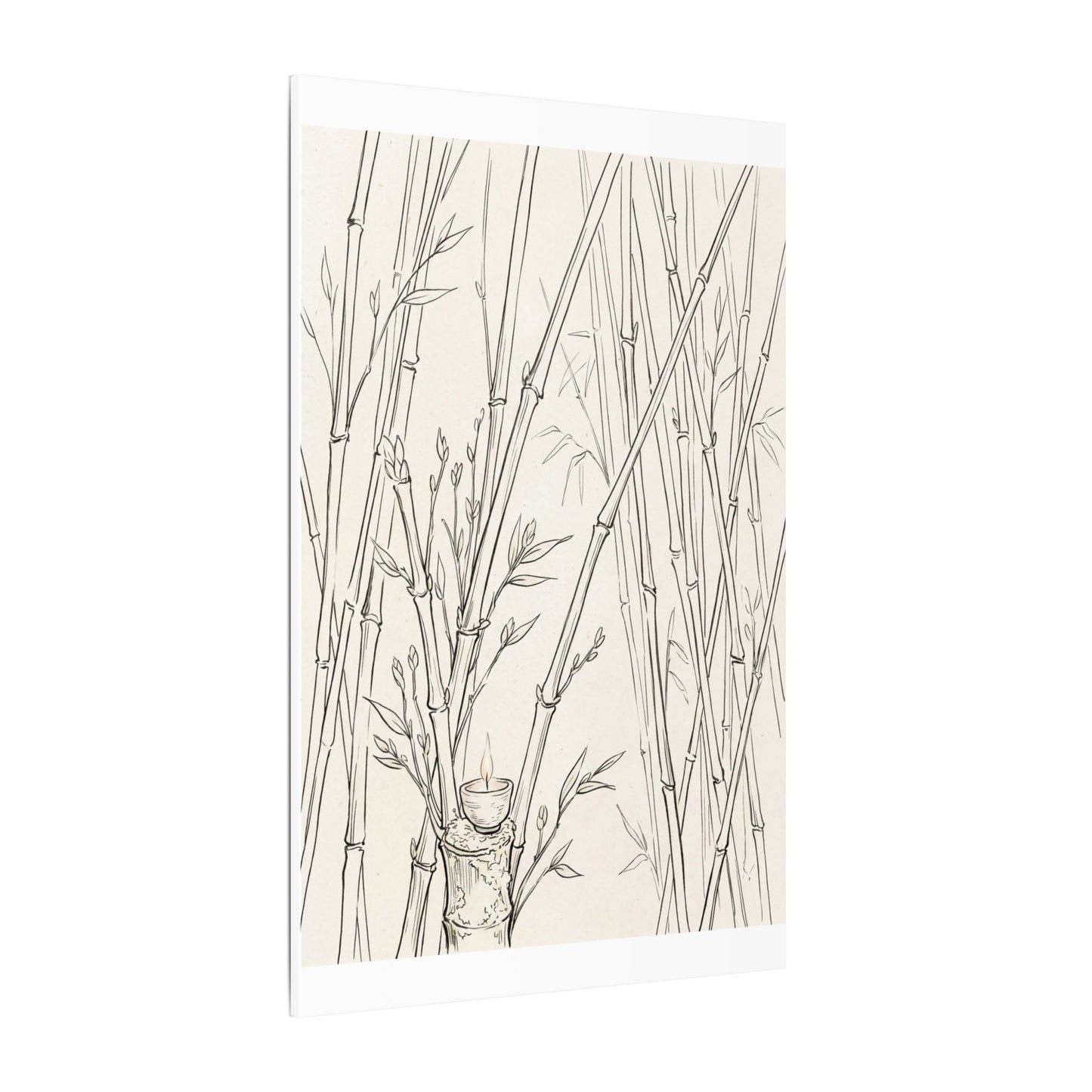 Candlelight Bamboo Grove Canvas Art - Japandi Fukinsei
