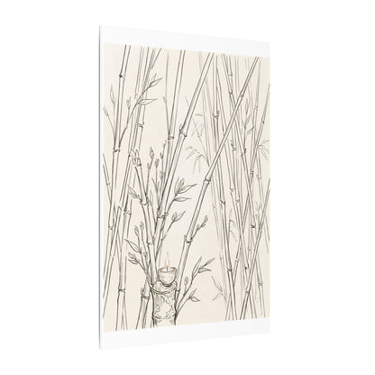 Candlelight Bamboo Grove Canvas Art - Japandi Fukinsei