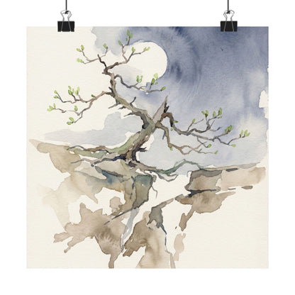 Pine Tree Spring Wall Art Print | Japandi Elegant Design