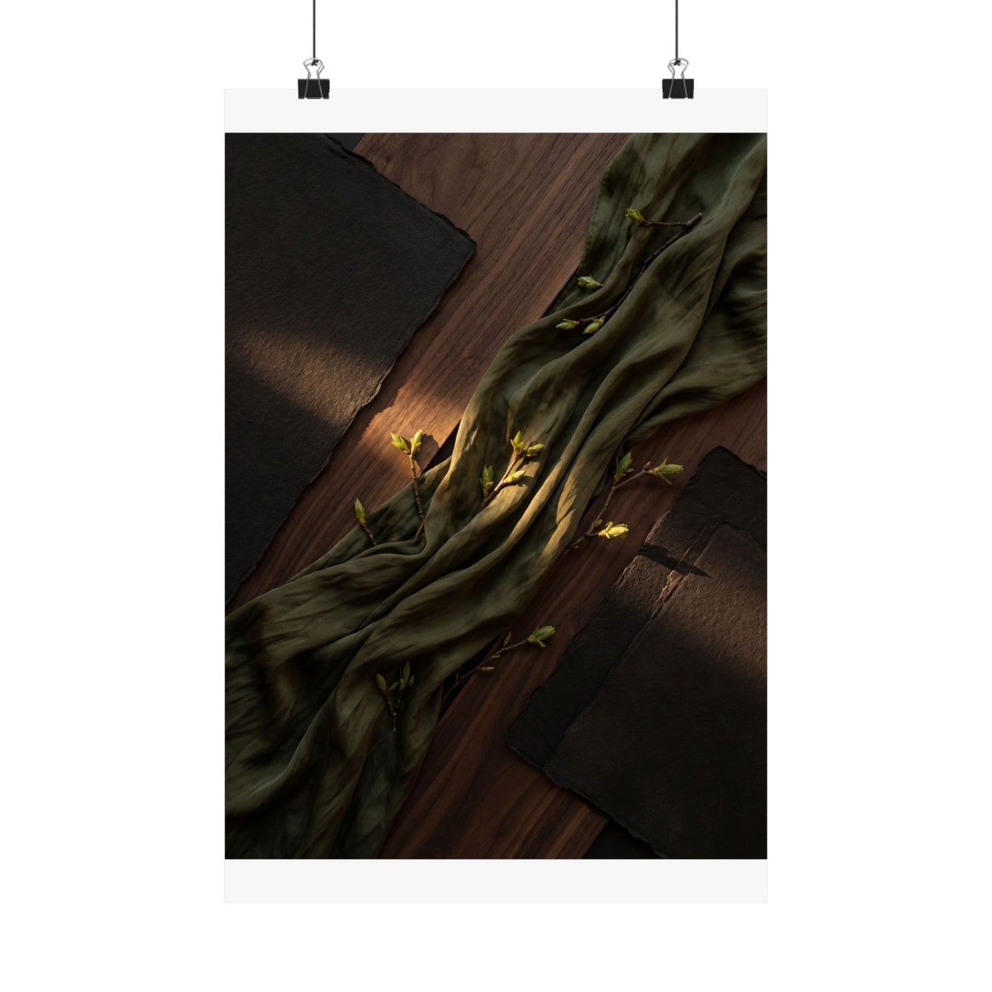 Silk Drape Spring Wall Art Print | Dark Japandi Bold Design Art Print