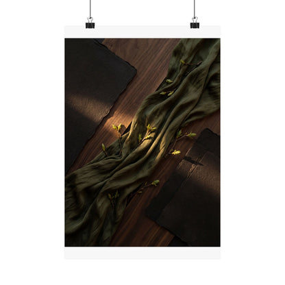 Silk Drape Spring Wall Art Print | Dark Japandi Bold Design Art Print