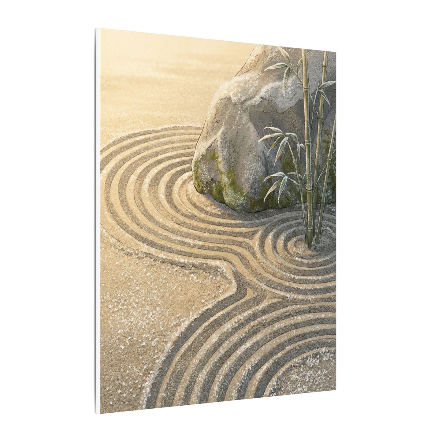 Rock Garden Winter Canvas Art | Zen Peaceful Design