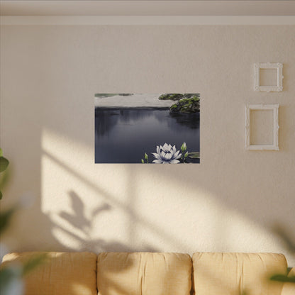 Lotus Flower Karesansui Canvas Art | Tranquil Zen Art