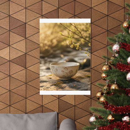 Spring Ceramic Bowl Japanese Pattern Wall Art Print | Warm Decor