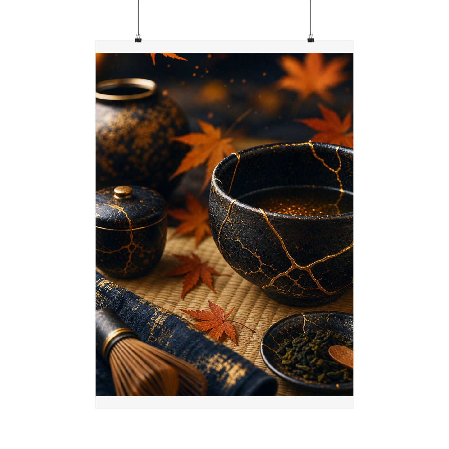Tea Ceremony Gold Repair Wall Art Print | Healing Kintsugi Art