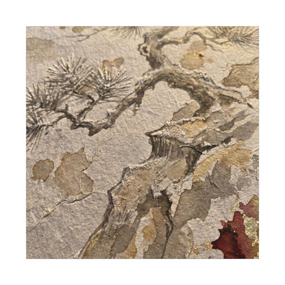 Pine Tree Canvas Art | Winter Japandi Japanese Pattern Art