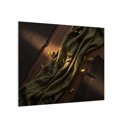 Silk Drape Canvas Art | Spring Dark Japandi Dark Texture Art