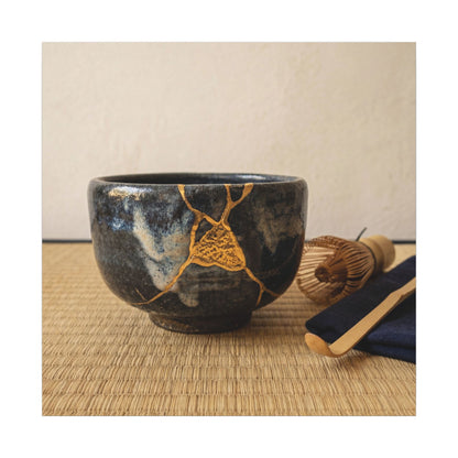 Kanso Tea Ceremony Canvas Art - Kintsugi Gold Vein